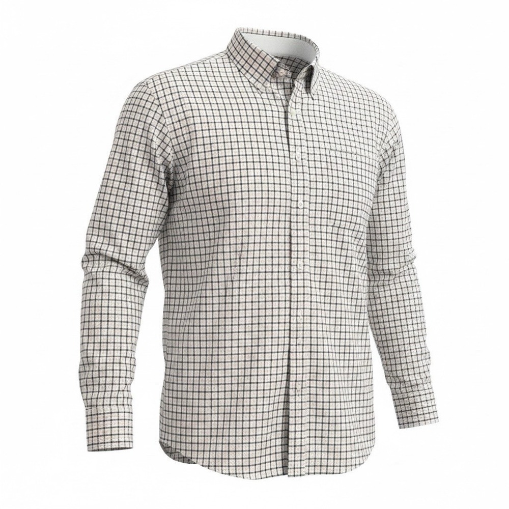Saddlebred Stretch Poplin Plaid Button Down Shirt Large Pink Green Preppy
